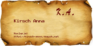 Kirsch Anna névjegykártya