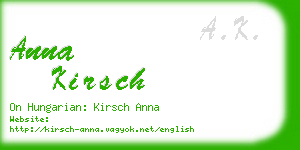 anna kirsch business card